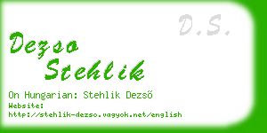 dezso stehlik business card